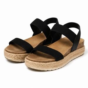 🖤 Steve Madden Black Espadrille Platform Sandals | Size 7